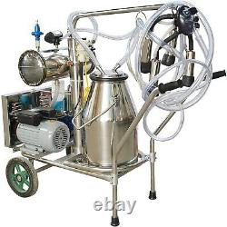 110V 25L Electric Milking Machine 1100W 1440RPM Cow Goat Milking Equipment