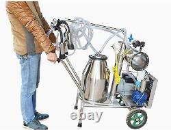 110V 25L Electric Milking Machine 1100W 1440RPM Cow Goat Milking Equipment