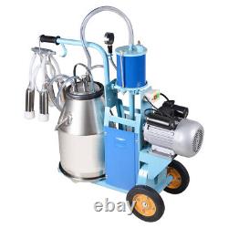 110V 25L Electric Milking Machine Milker for farm Cows Bucket Stainless