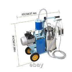 110V 25L Electric Milking Machine Milker for farm Cows Bucket Stainless