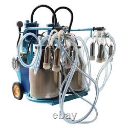 110V Electric Double barrel Cow and Goat Piston Double Barrel Milking Machine
