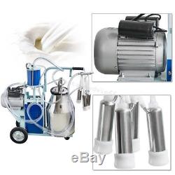 110V Electric Milking Machine Milker For Cow 25L Bucket Adjustable Vacuum Degree