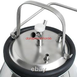 110V Electric Milking Machine for Farm Cows Bucket 25L Stainless Steel Bucket US