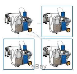 110V+ US Plug Electric Milking Machine For farm Cows Bucket Piston Vacuum Pump