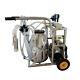 110v Vacuum Pump Electric Stainless Steel Bucket Cows Goats Farm Milk Machine
