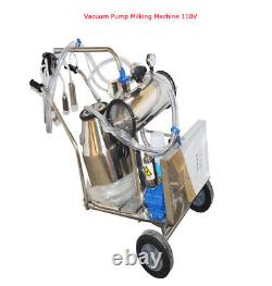 110V Vacuum Pump Milking Machine Farm Bucket Milker for Cows Goat with25L Bucket