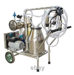 110V Vacuum Pump Milking Machine Farm Bucket Milker for Cows Goat with25L Bucket