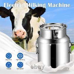 14L Adjustable Pulse Vacuum Pump Auto-Stop Dual Head Cow Milking Machine Milker