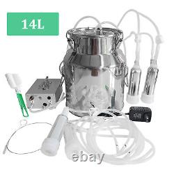 14L Cow Goat Milker Machine Automatic Pulsation Vacuum Milker for Cow and Sheep