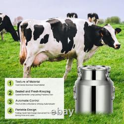 14L Cow Milker Upgraded Dual Heads Milking Machine Vacuum Pulse Adjustable
