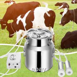 14L Cow Milker Upgraded Dual Heads Milking Machine Vacuum Pulse Adjustable USA