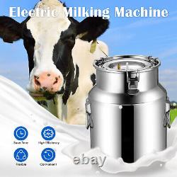 14L Cow Milker Upgraded Dual Heads Milking Machine Vacuum Pulse Rechargeable