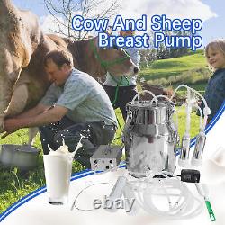 14L Cow Milking Machine, Continuously Adjustable Suction Pulsation Vacuum Milker