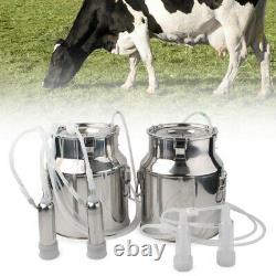 14L Double Head Milking Machine Vacuum Impulse Pump For Cow Milker US Plug 110V