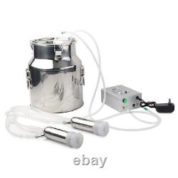 14L Double Head Milking Machine Vacuum Impulse Pump For Goat Milker US Plug 110V