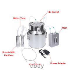 14L Electric Farm Milking Machine Vacuum Impulse Pump Charging Type For Cow