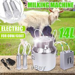 14L Electric Farm Milking Machine Vacuum Impulse Pump Charging Type For Cow Goat