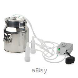 14L Electric Milking Machine Vacuum Impulse Pump Cow Milker Stainless US Plug