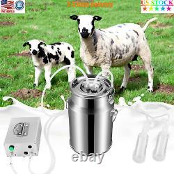 14L Electric Milking Machine Vacuum Impulse Pump Stainless Steel Cow Milker