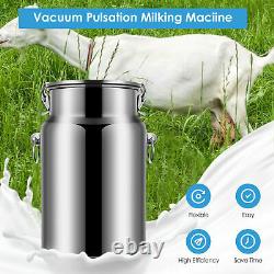 14L Electric Milking Machine Vacuum Impulse Pump Stainless Steel Cow Milker