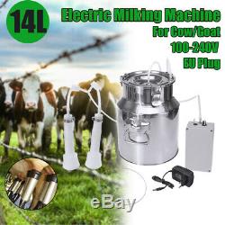 14L Electric Milking Machine Vacuum impulse Pump Stainless Steel CowithGoat