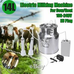 14L Electric Milking Machine Vacuum impulse Pump Stainless Steel CowithGoat New