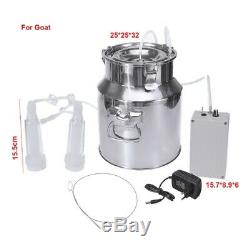 14L Electric Milking Machine Vacuum impulse Pump Stainless Steel CowithGoat New