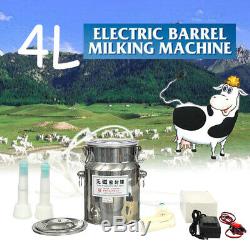 14L Gal Dual Head Farm Milking Machine Cow Goat Portable Barrels Vacuum