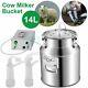 14l Milking Machine Portable Electric Dairy Cow Bucket Tank Stainless Steel