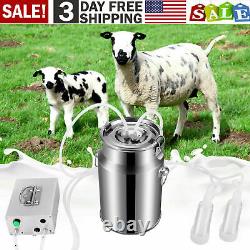 14L Portable Vacuum Pump Electric Milking Machine Fits For Farm Cow Sheep Goat