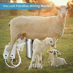 14L Portable Vacuum Pump Electric Milking Machine Fits For Farm Cow Sheep Goat