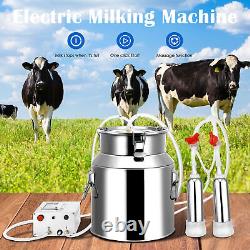 14L Rechargeable Cow Milking Machine Vacuum Pulsation Pump Milker Auto-Stop