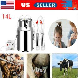 14L Rechargeable Electric Milking Machine Vacuum Pump Milker For Cow Sheep Goat