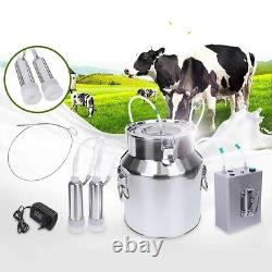 14L Upgraded Double Head Milking Machine Vacuum Impulse Pump Cow Goat Milker