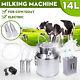 14l Upgraded Double Head Milking Machine Vacuum Impulse Pump Cow Goat Milker L