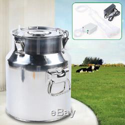 14L Upgraded Double Head Milking Machine Vacuum Impulse Pump Cow Milker