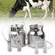 14l Upgraded Dual Head Milking Machine Vacuum Impulse Pump Steel Cow Milker