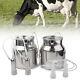 14l Upgraded Dual Head Milking Machine Vacuum Impulse Pump Steel Cow Milker