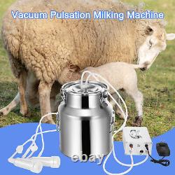 14LAdjustable Vacuum Pulsation Milking Machine Dual Heads Goat Sheep Cow Milker