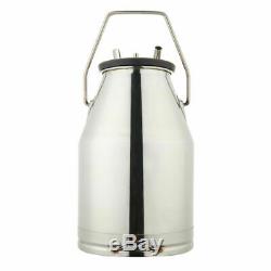25L 304 Stainless Steel Milking Machine Bucket Milker Barrel Tank Cow Portable