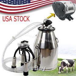 25L Cow Milker Bucket Tank Milking Barrel with L80 65ppm 60/40 PulsatorFrom US