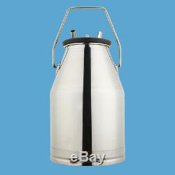 25L Cow Milker Portable Milking Machine Barrel 304 Stainless Steel Bucket US