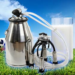 25L Cow Milker Tank Bucket Milking Machine 304 Stainless Steel Portable Easy Use