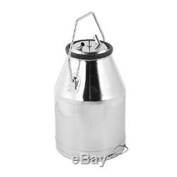 25L Dairy Cow Milker Milking Machine Bucket Tank Barrel Stainless Steel Portable