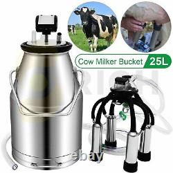 25L Dairy Cow Milker Stainless Steel Milking Machine Seal Bucket Tank Barrel