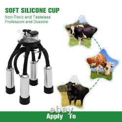 25L Dual Heads Electric Cow Milking Machine Vacuum Impulse Pump stainless steel