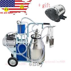 25L Electric Dairy Milking Machine Milker for Cows cattle Bucket + FREE Pulsator