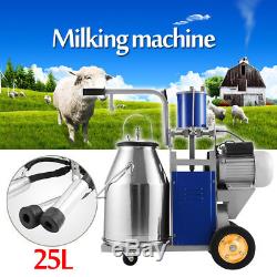 25L Electric Goats Cows Milking Machine with Bucket Stainless Steel Milker YDH-I