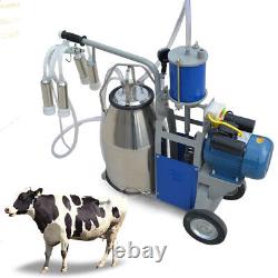 25L Electric Milker Milking Machine 2 Plug For Goats Cows + Bucket 12 Cows/hour