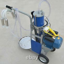 25L Electric Milker Milking Machine For Goats Cows +Bucket 2 Plug 12 Cows/Hour
